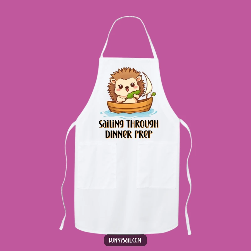 Funny Hedgehog Sailor Apron: Kitchen Navigation, Chef's Humor, Perfect Gift