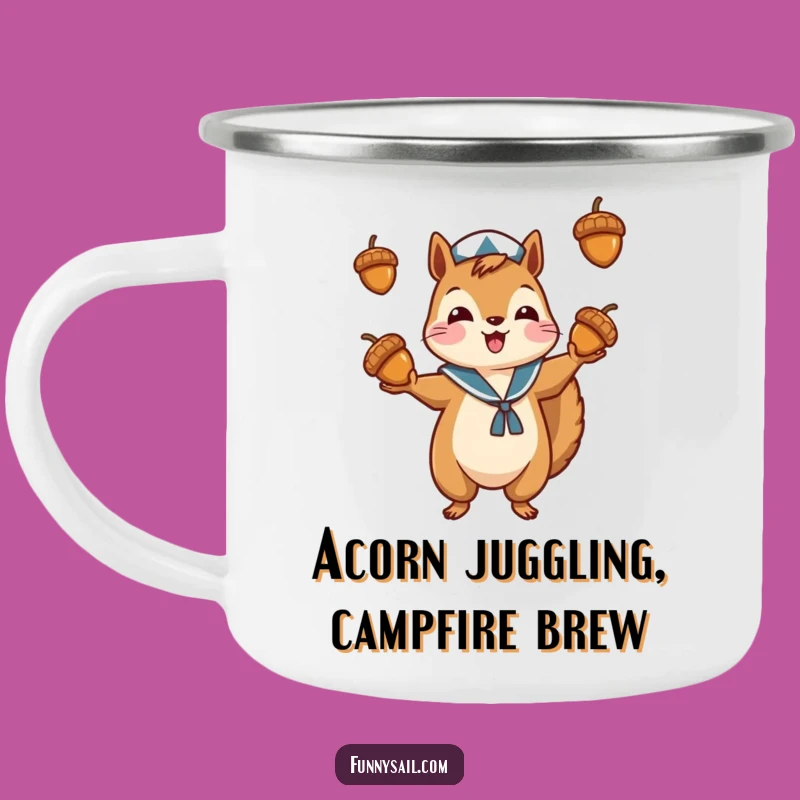Funny Squirrel Sailor Camping Mug: Outdoor Fun, Acorn Collector, Perfect Gift