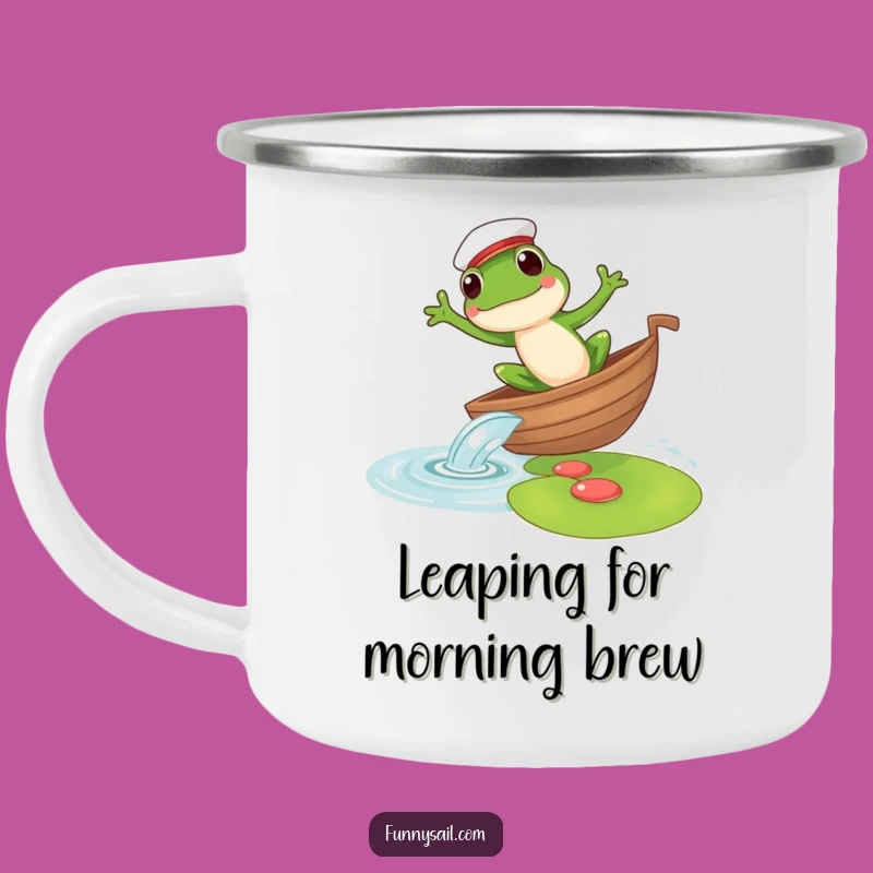 Funny Frog Sailor Camping Mug: Outdoor Leap Adventure, Durable, Perfect Gift