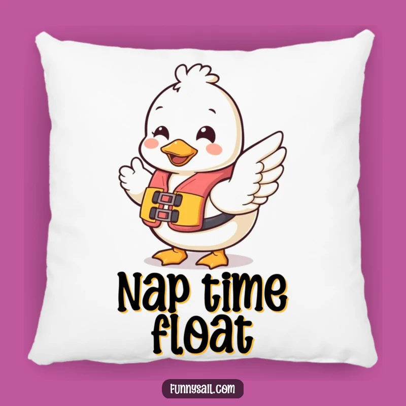 Funny Duck Safety Pillow: Cheerful Duck Waving Wing - Cozy & Hilarious Accent!