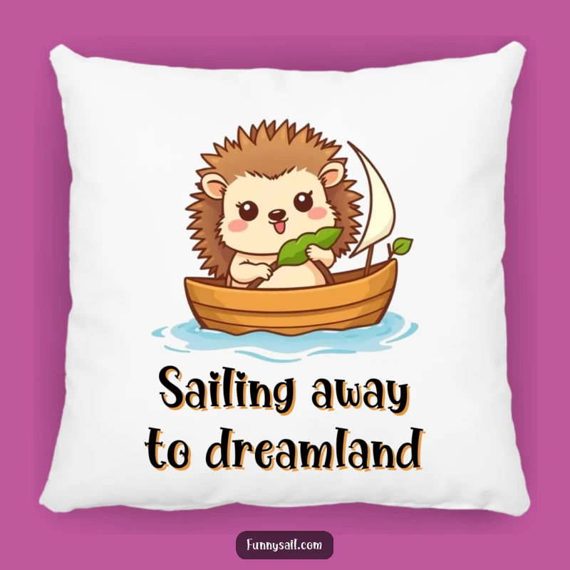 Funny Hedgehog Sailor Pillow: Cozy Nautical Comfort, Adorable Accent Pillow Gift