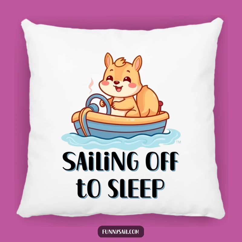 Funny Squirrel Pillow: Cozy Comfort & Hilarious Boat Gift!
