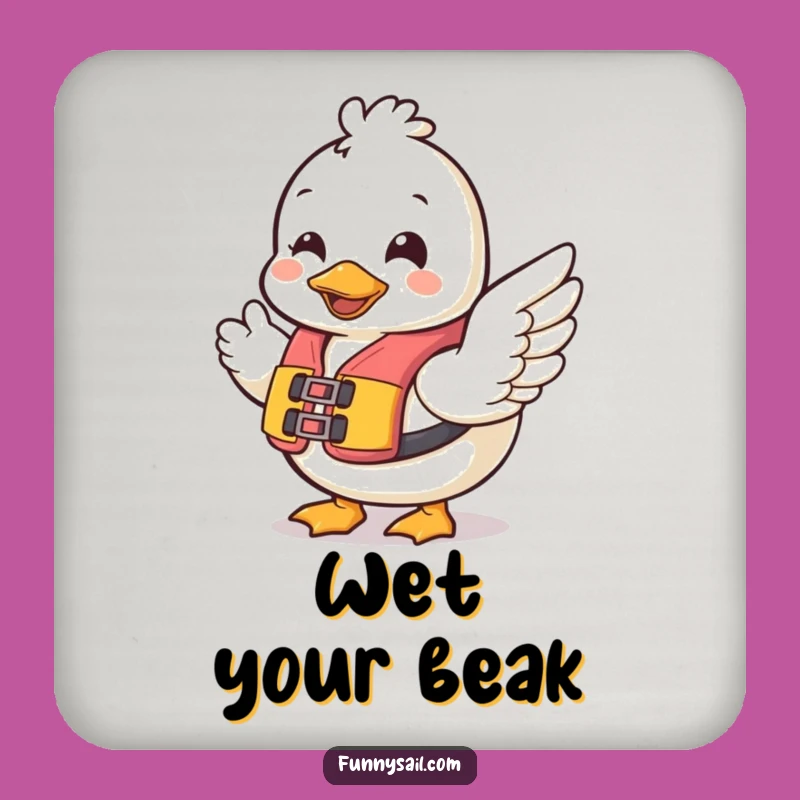 Funny Duck Safety Coaster: Cheerful Duck Waving Wing - Protect Surfaces Hilariously!