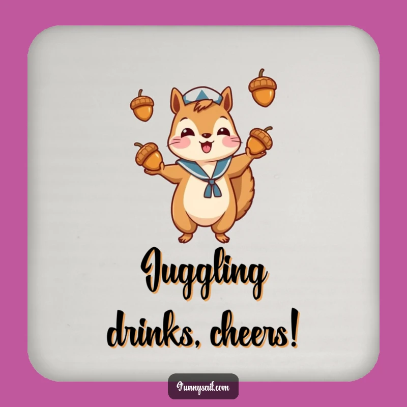 Funny Squirrel Sailor Coaster Set: Protect Surfaces, Nutty Decor, Perfect Gift