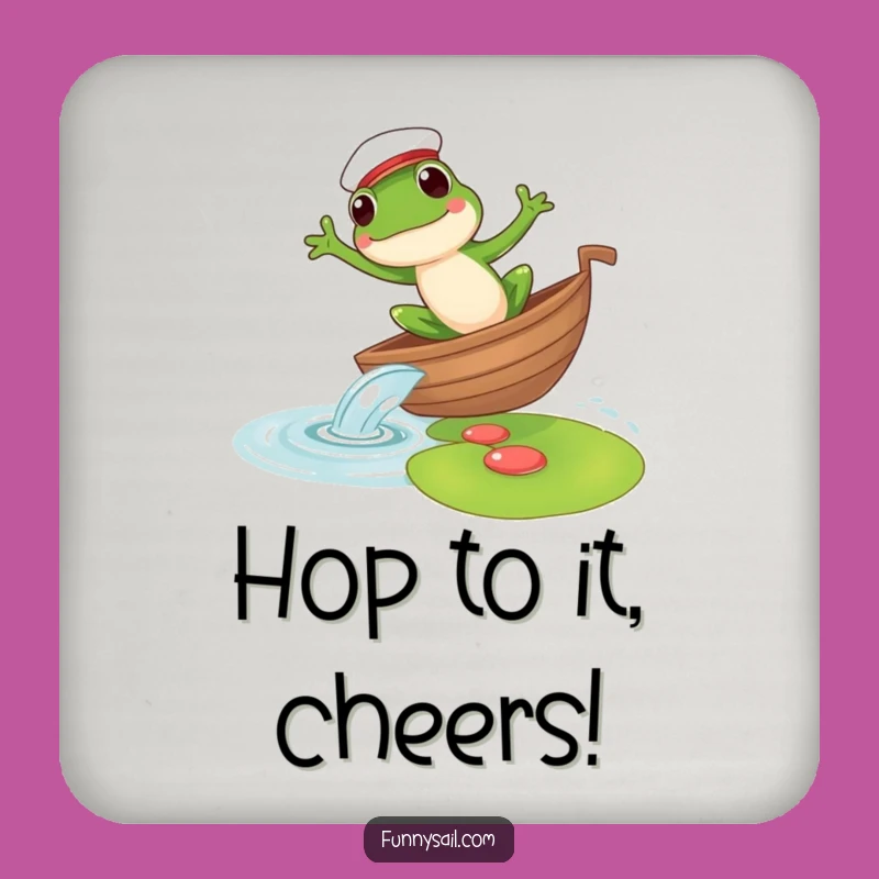 Funny Frog Sailor Coaster Set: Protect Surfaces, Amphibian Decor, Perfect Gift