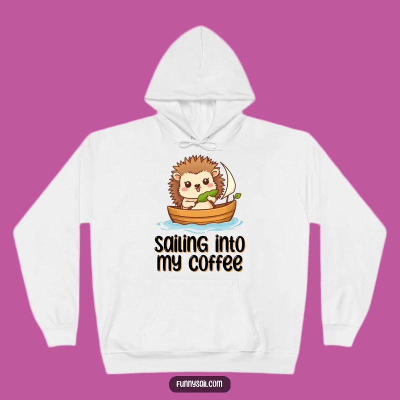 Funny Hedgehog Sailor Hoodie: Cozy Nautical Adventure Wear, Perfect Gift