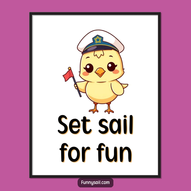 Funny Free Printable Wall Art: Cheerful Sailor Bird Nautical Decor