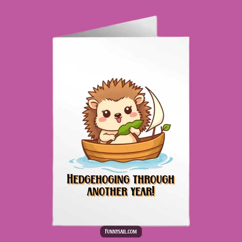 Free Printable Hedgehog Sailor Birthday Card - Funny Downloadable Nautical Gift