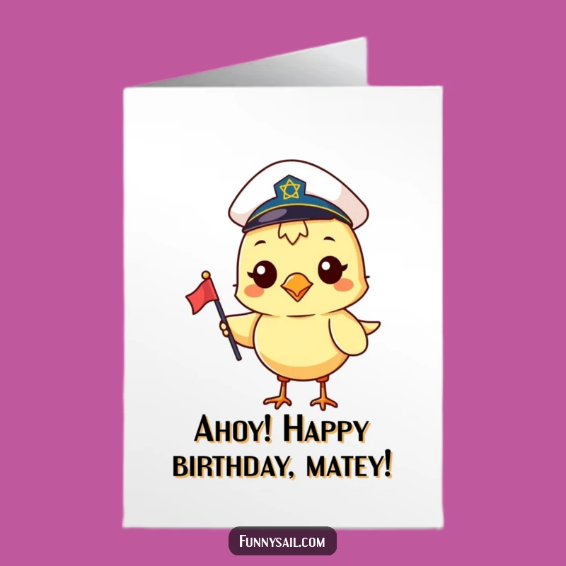 Free Printable Sailor Bird Birthday Card: Cheerful Nautical Downloadable Gift