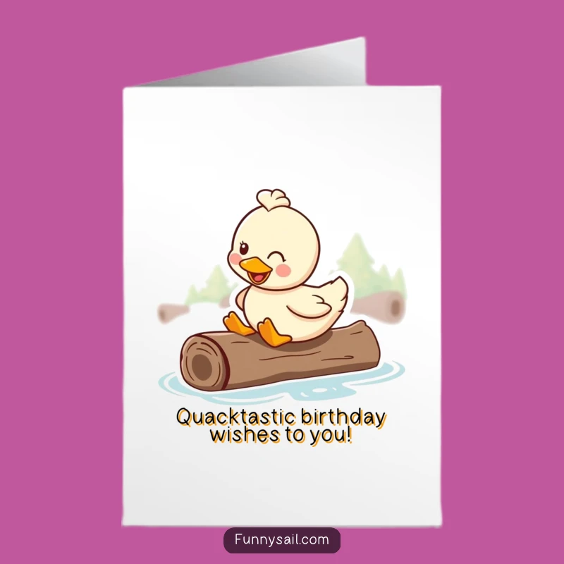 Free Printable Duck Birthday Card: Log Floatin Fun Downloadable Gift