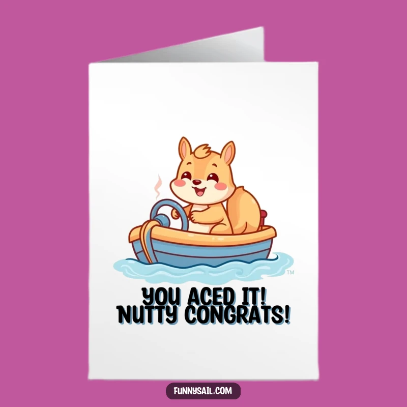 Free Printable Squirrel Congrats Card: Toy Boat Triumph Downloadable Gift