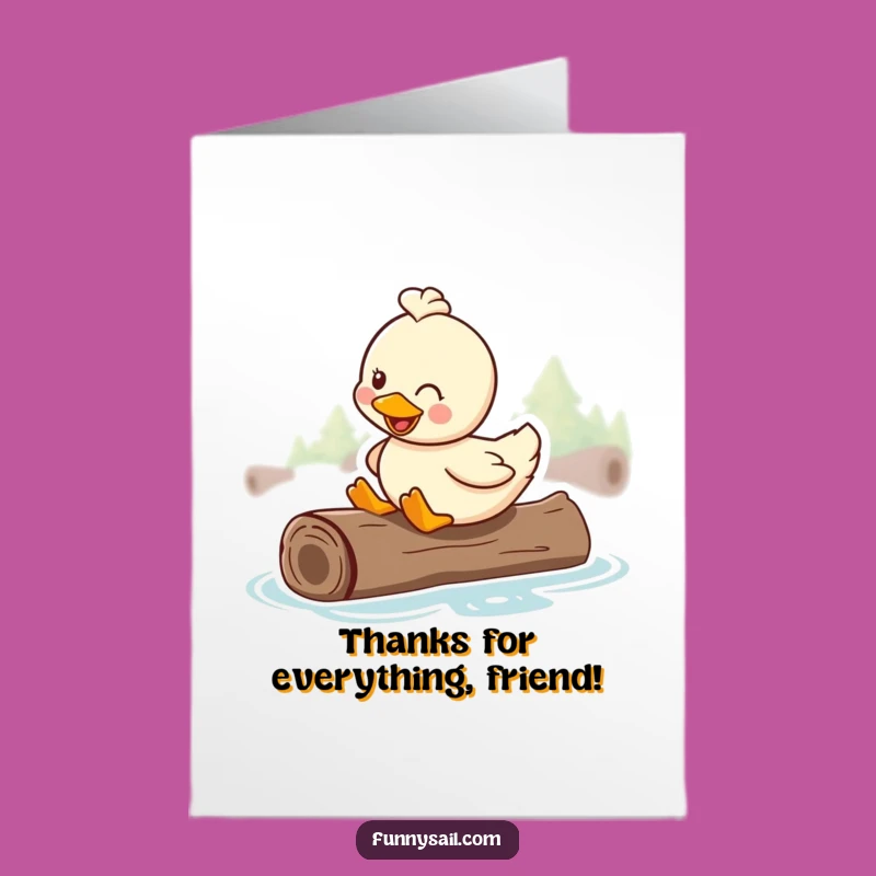 Free Printable Duck Thank You Card: Floatin' Gratitude Downloadable Gift