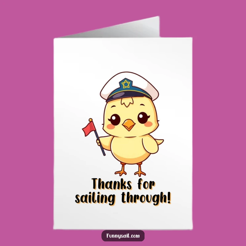 Free Printable Sailor Bird Thank You Card: Nautical Appreciation Downloadable Gift