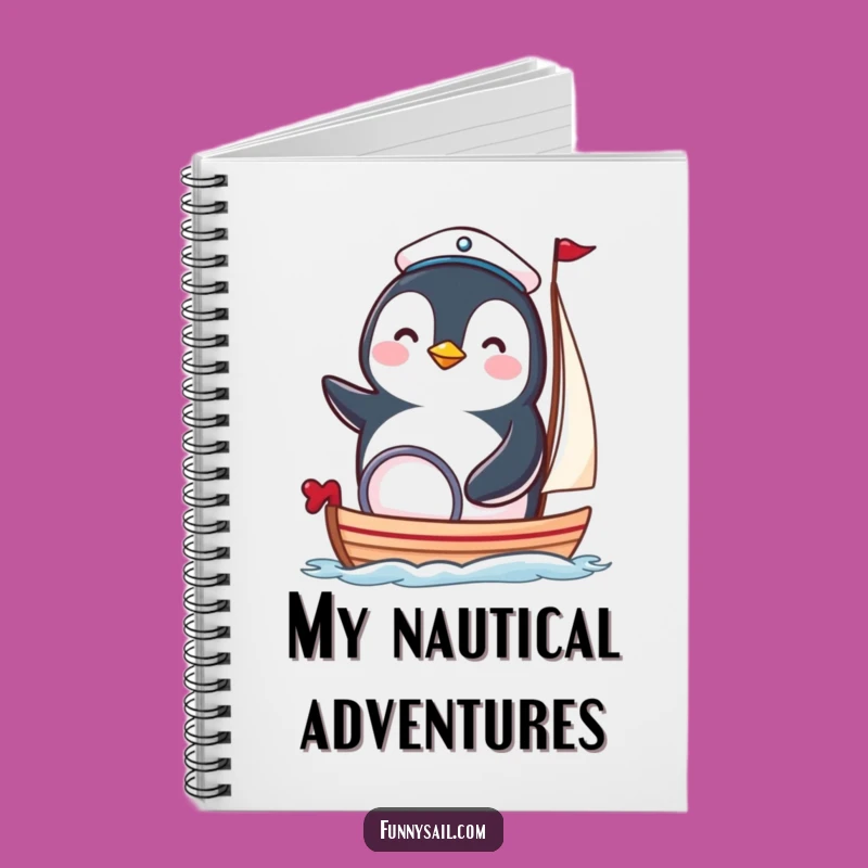Funny Penguin Sailor Notebook - Cute Nautical Bird Journal Gift