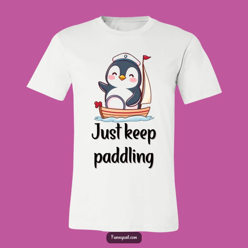 Funny Penguin Sailor T-Shirt - Cute Nautical Bird Boat Captain Tee Gift