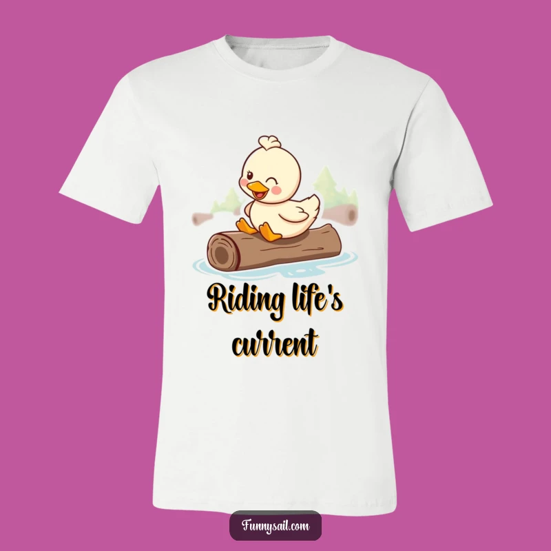 Funny Duck Log Ride T-Shirt: Wear Your Smile with This Cheerful Gift!
