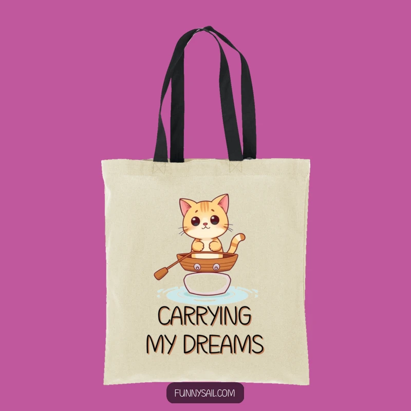 Funny Cat Rowboat Tote Bag: Carry Your Laughs in Style