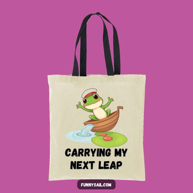 Funny Frog Sailor Tote Bag: Amphibian Adventure, Nautical Accessory, Great Gift
